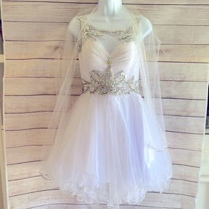 White with Rhinestones Dress